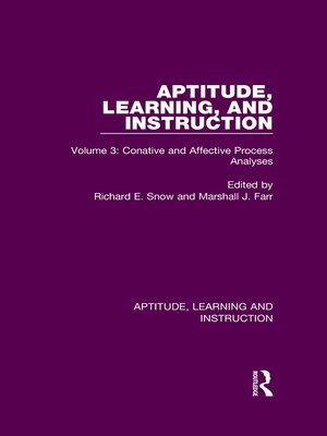 cover image of Aptitude, Learning, and Instruction, Volume 3